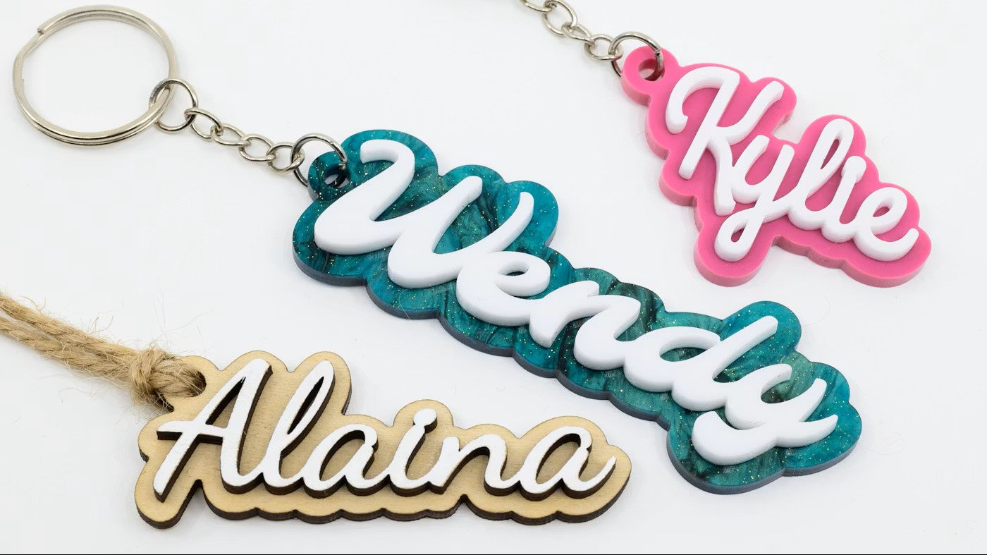 Personalized Layered Name Keychain