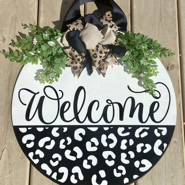 Welcome Door Hanger Porch Sign