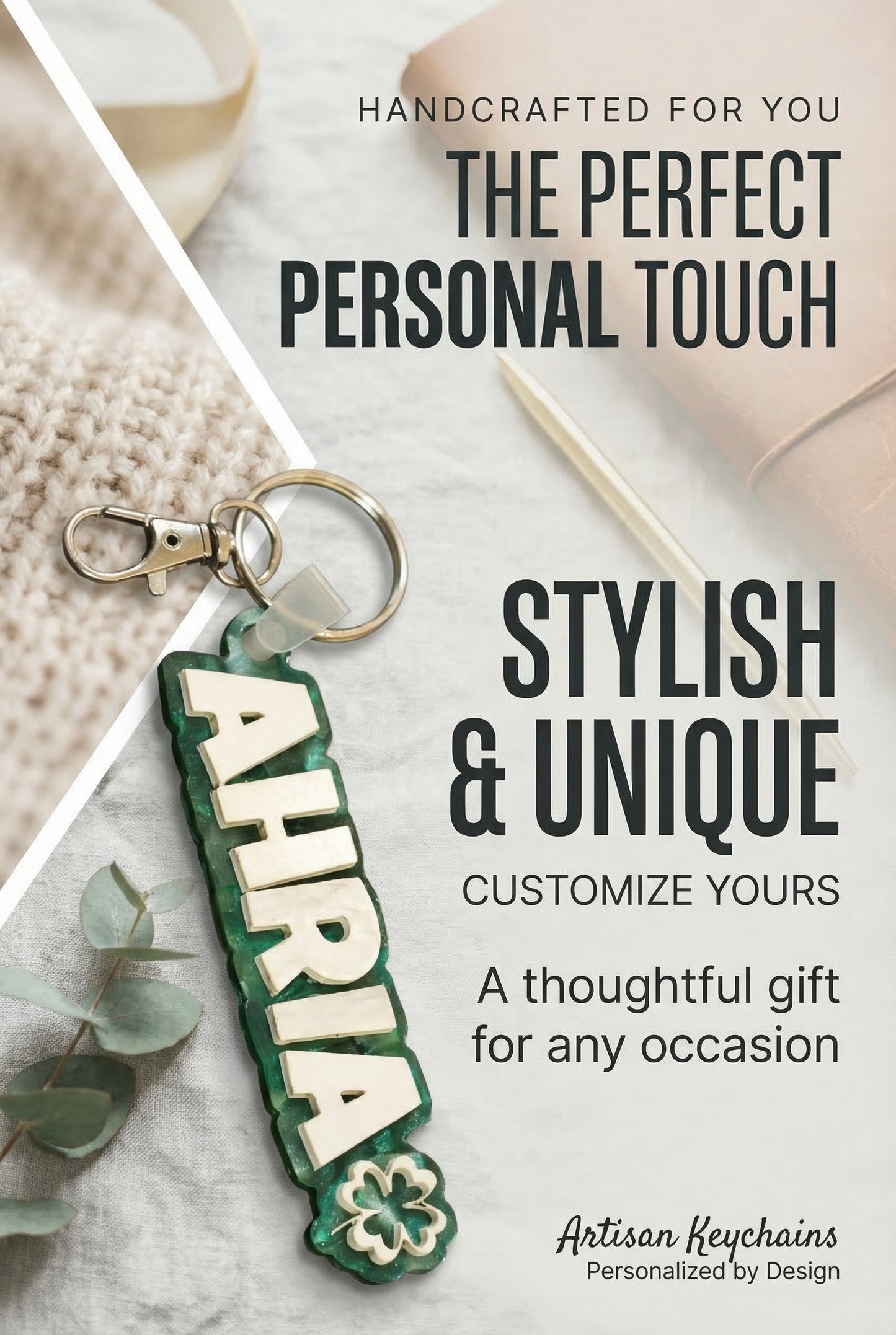 Personalized Layered Name Keychain